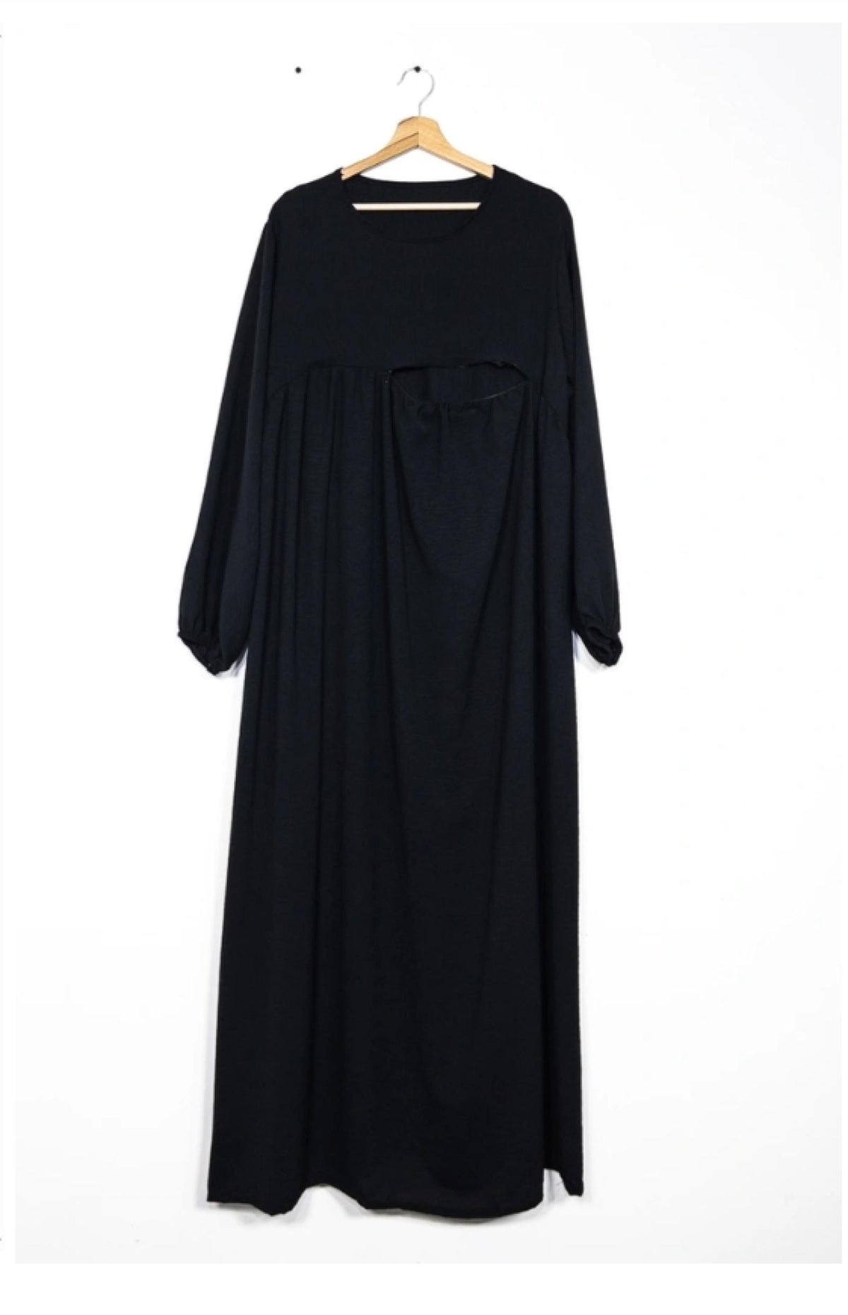 Abaya d’allaitement grandes tailles noire Modèle Labane - Santa Mode - vue 2