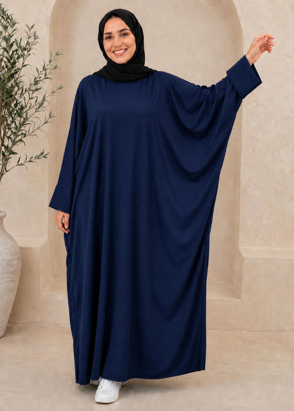 Abaya Leya TU du 36 au 54 (noir, vert, bleu, blanc, beige) - vue 9