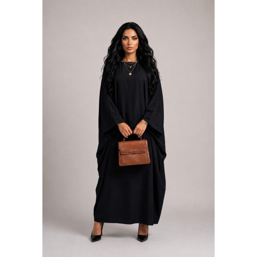 Abaya papillon grandes tailles noire Modèle Fara - vue 4