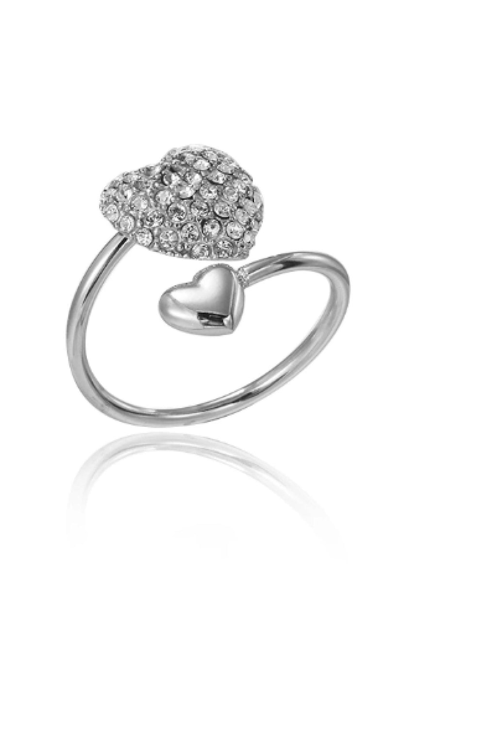 Bague Cœur Argenté acier inoxydable - vue 2