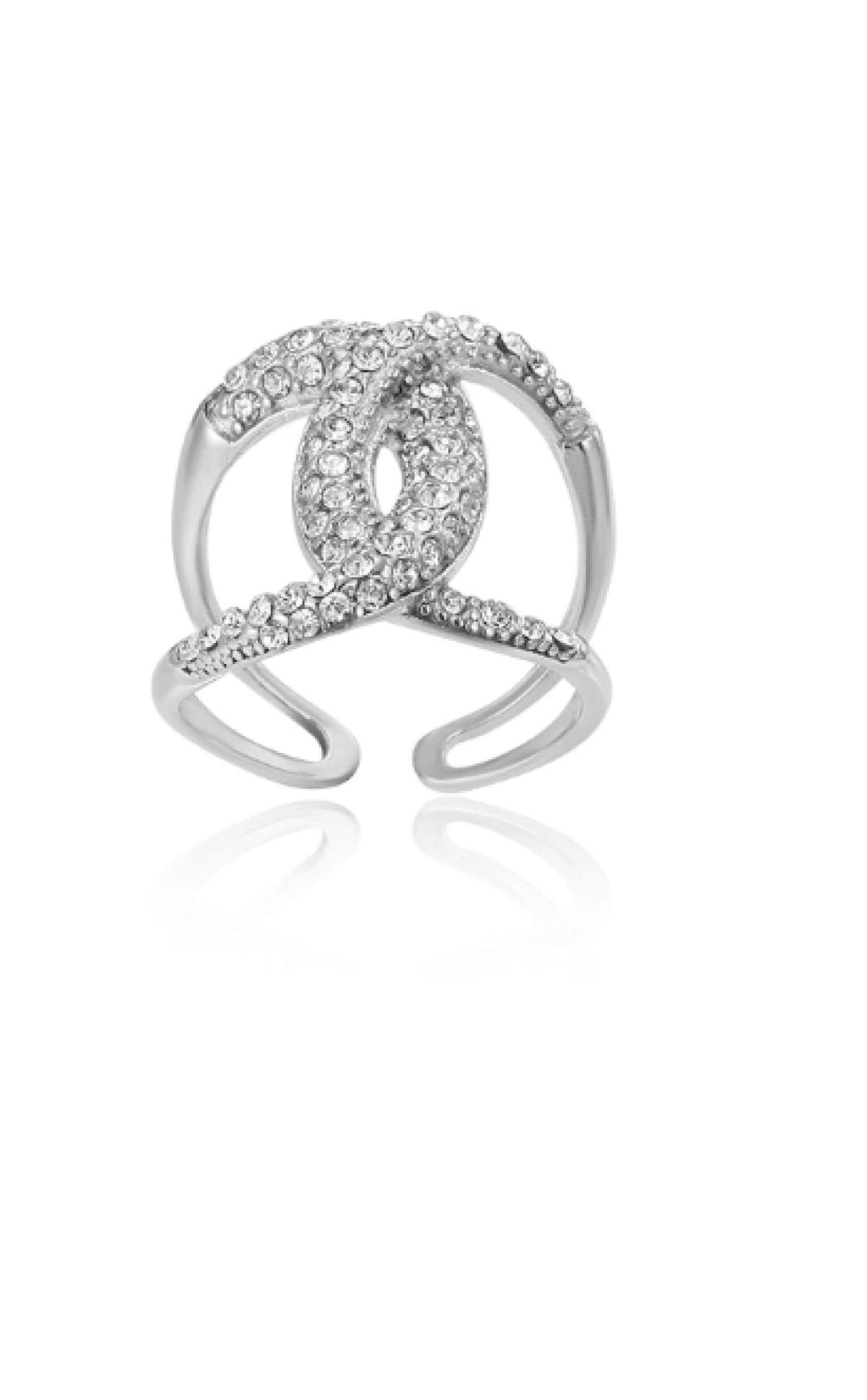 Bague Double Cercle Argentée acier inoxydable - vue 2
