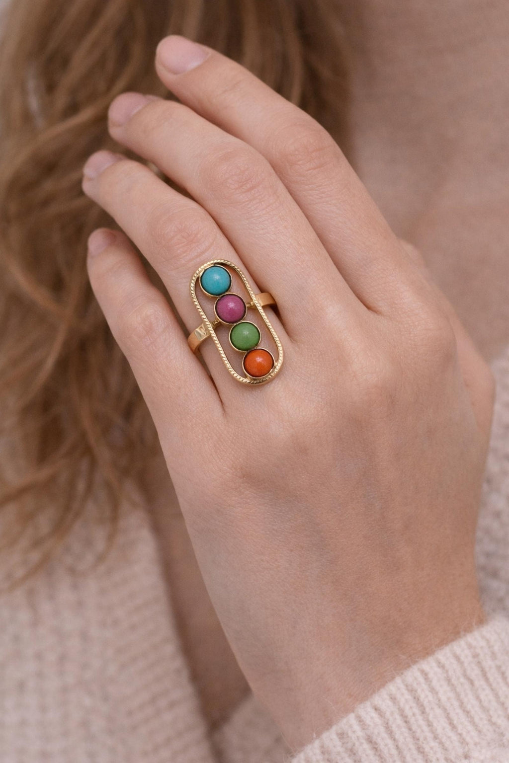 Bague éclat multicolore