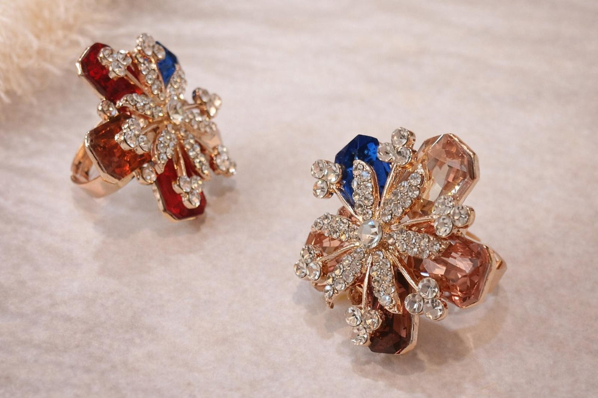 Bague Flocon Cristal Multicolore