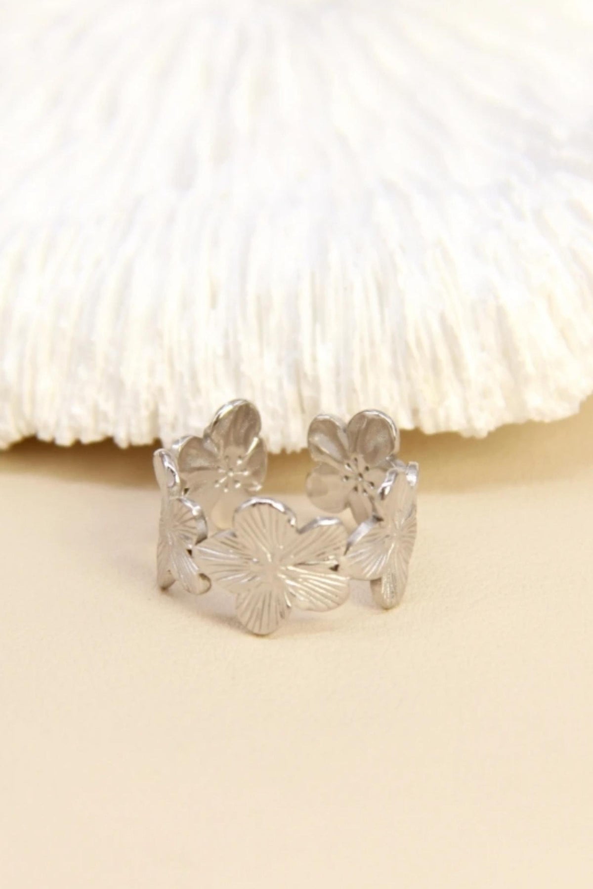 Bague Floral Argentée