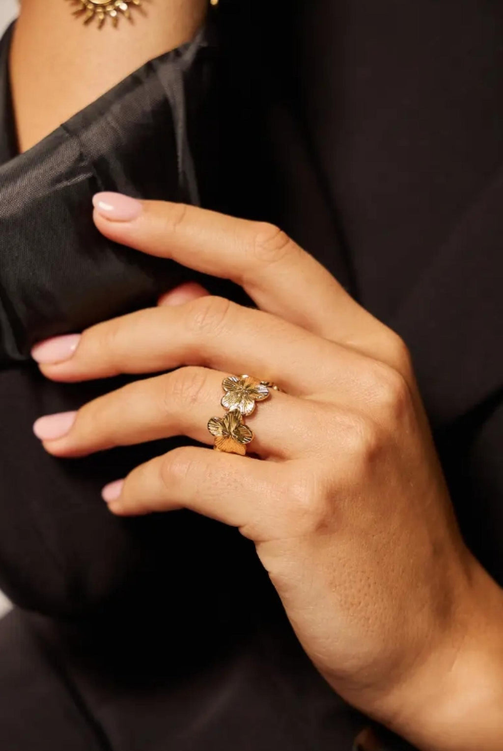 Bague Floral Dorée