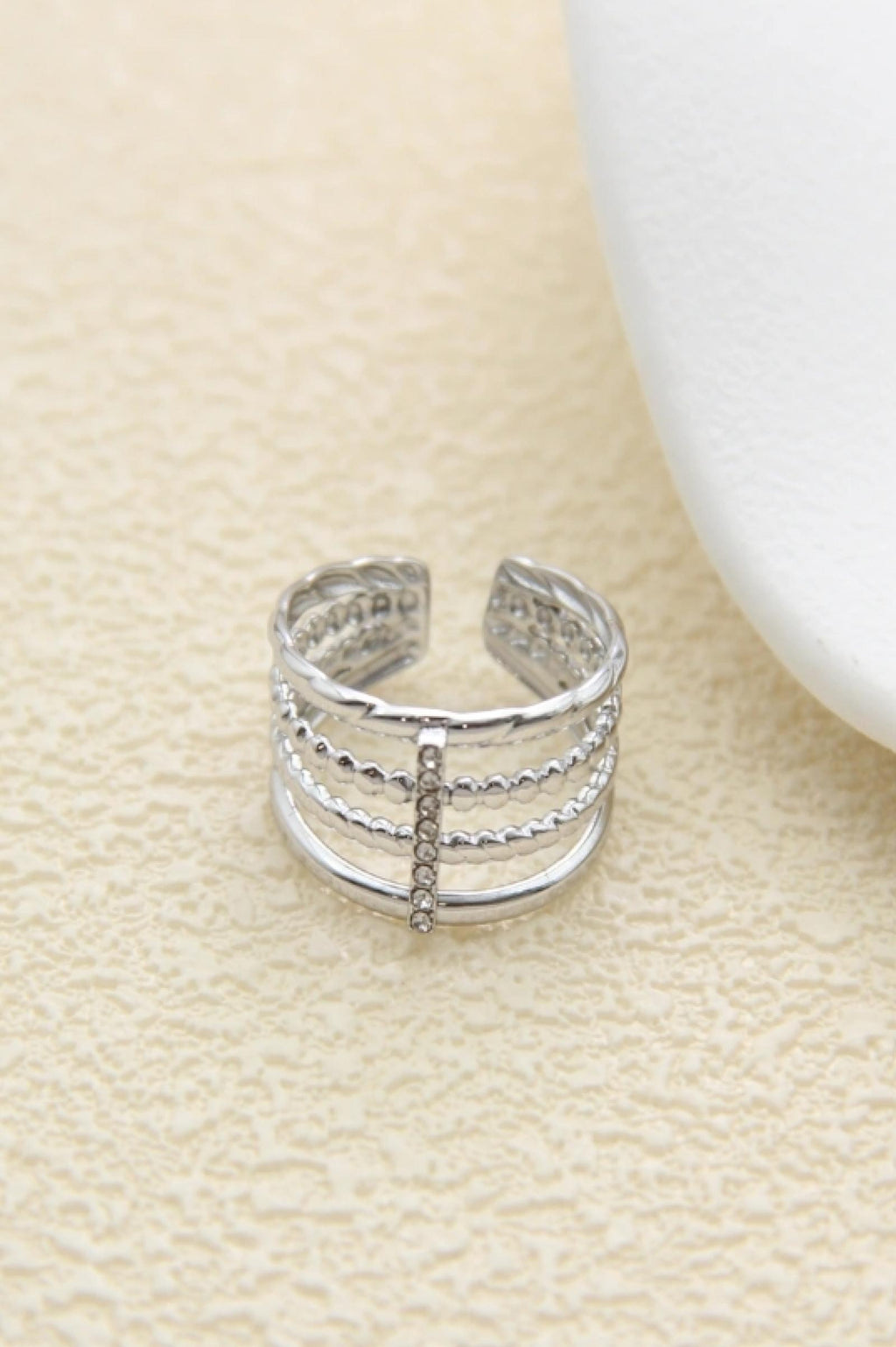 Bague Multi-Lignes Argentée