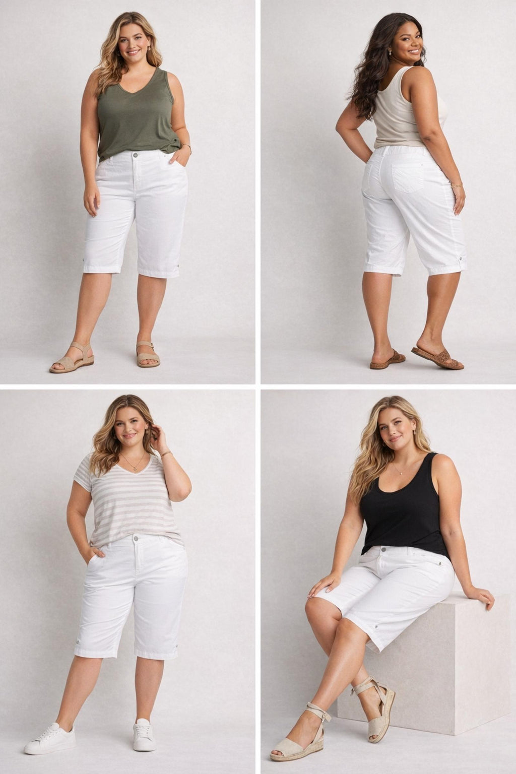 Bermuda Betty Blanc Taille 48 - vue 3