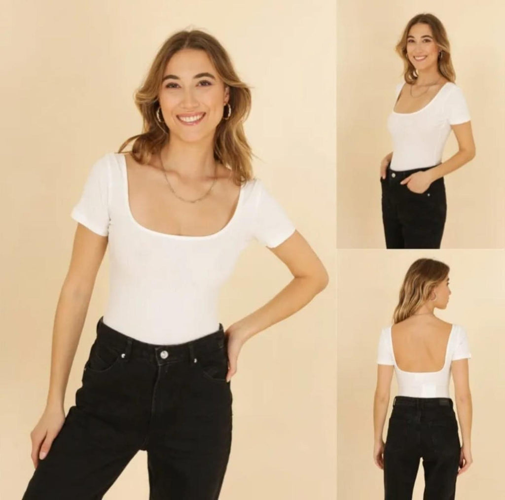 Body blanc 100% Coton du S au XL - Santa Mode - vue 2