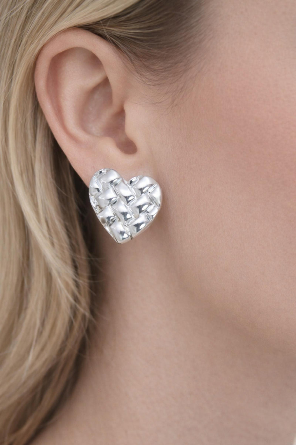 Boucles d'oreilles Coeurs Argentés