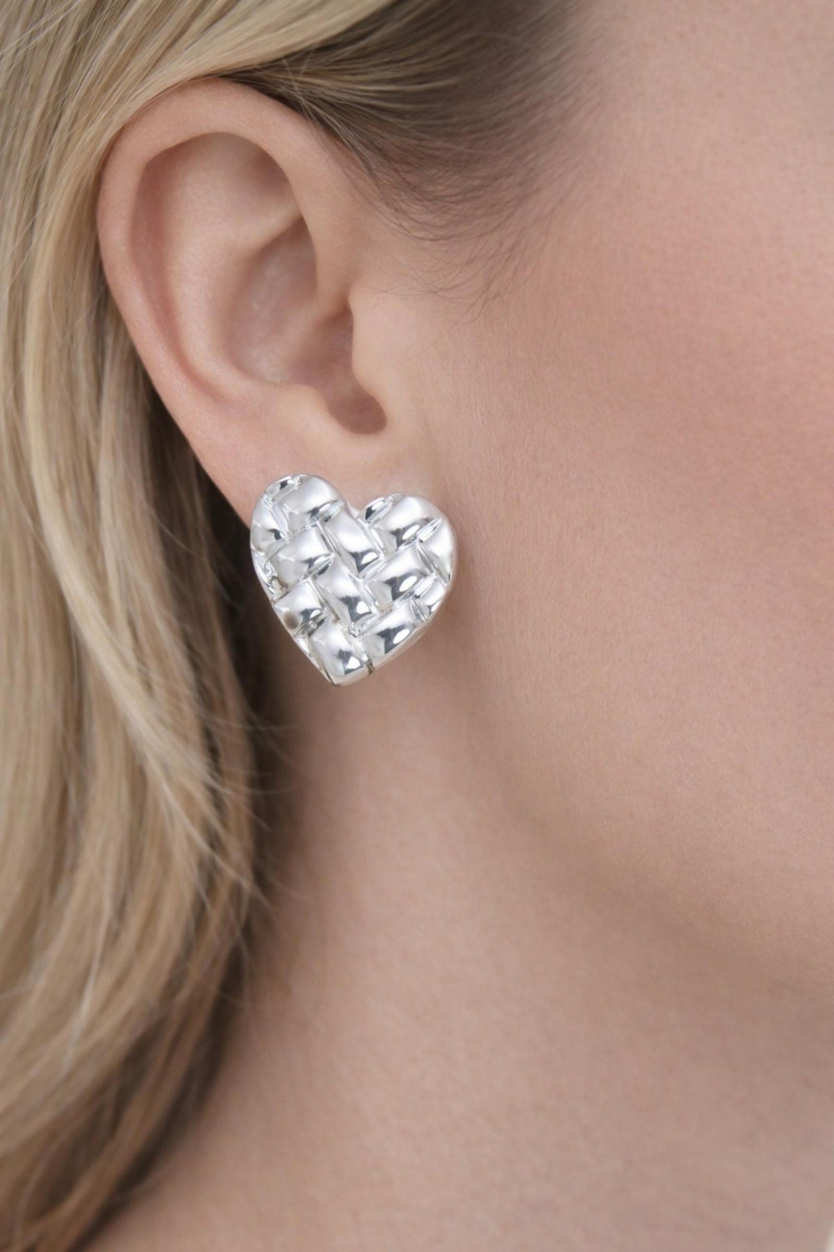 Boucles d'oreilles Coeurs Argentés