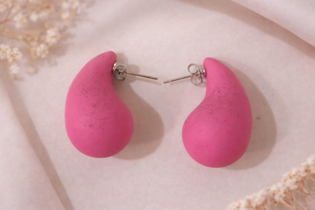 Boucles d'oreilles Goutte d'Eau Couleur Rose
