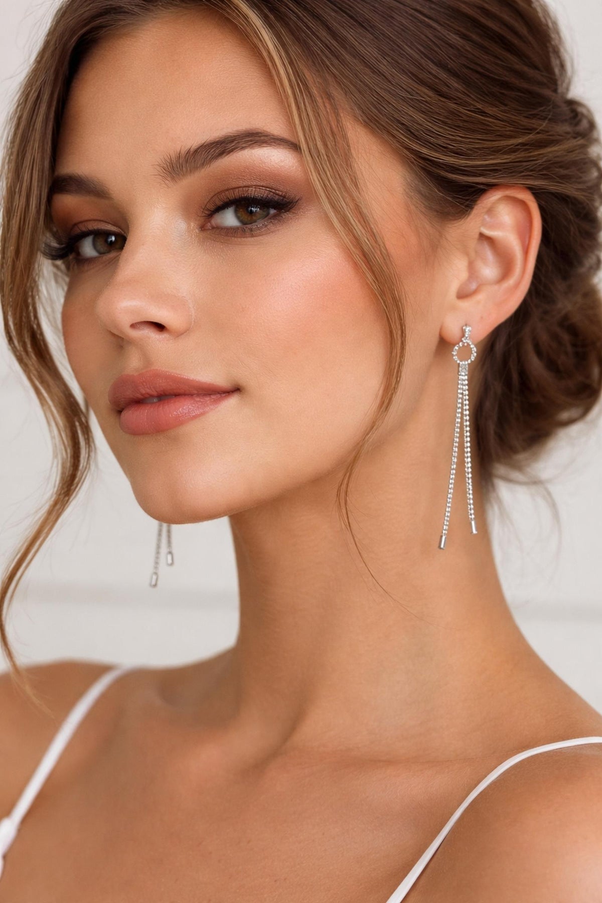 Boucles d’Oreilles Longues Chaînes Argentées