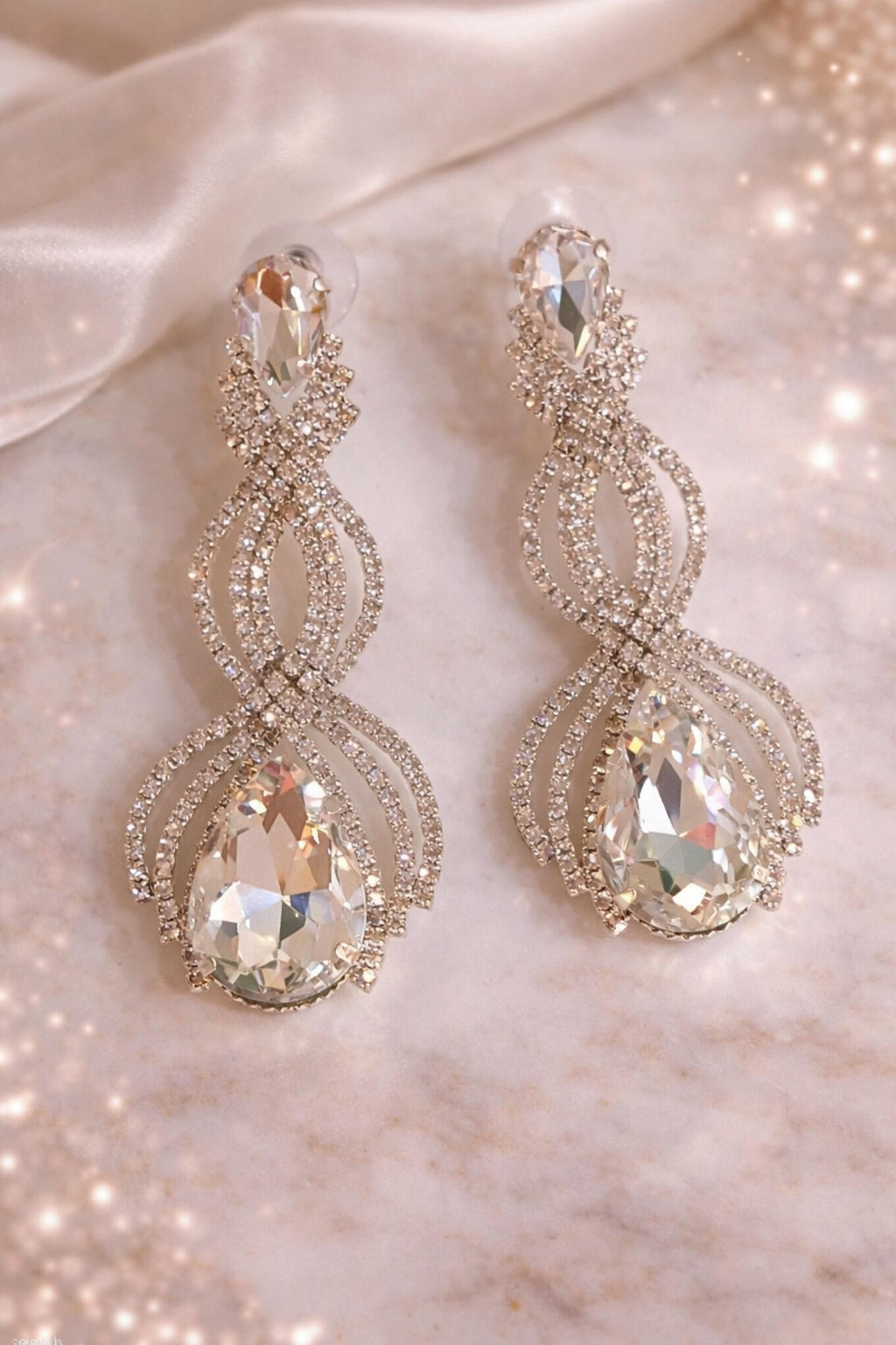 Boucles d'oreilles Pendantes Cristaux Scintillants