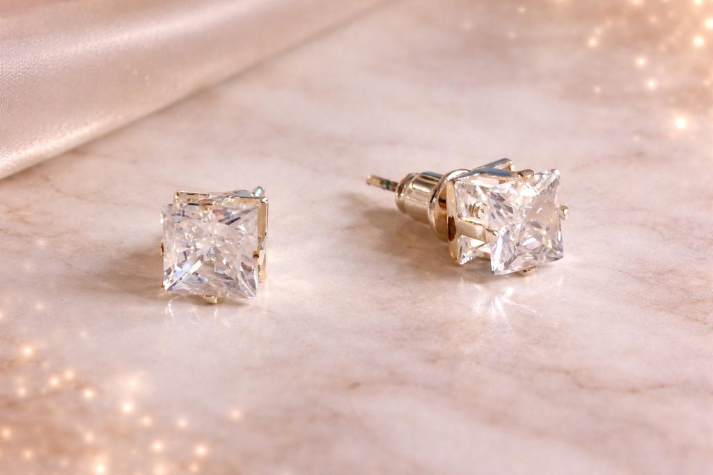 Boucles d'oreilles Zircon Carré