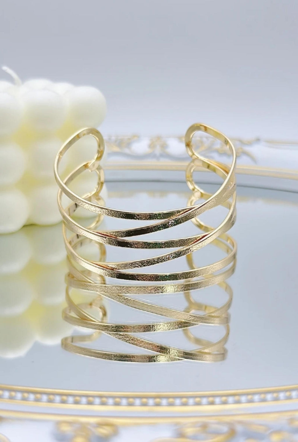 Bracelet Lignes Dorées acier inoxydable - vue 2