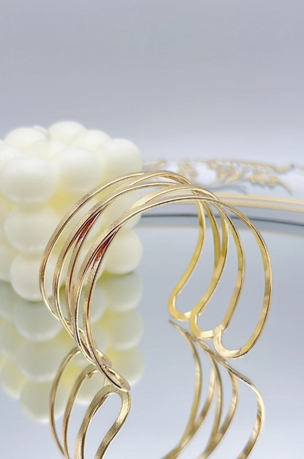 Bracelet Lignes Dorées acier inoxydable - vue 3