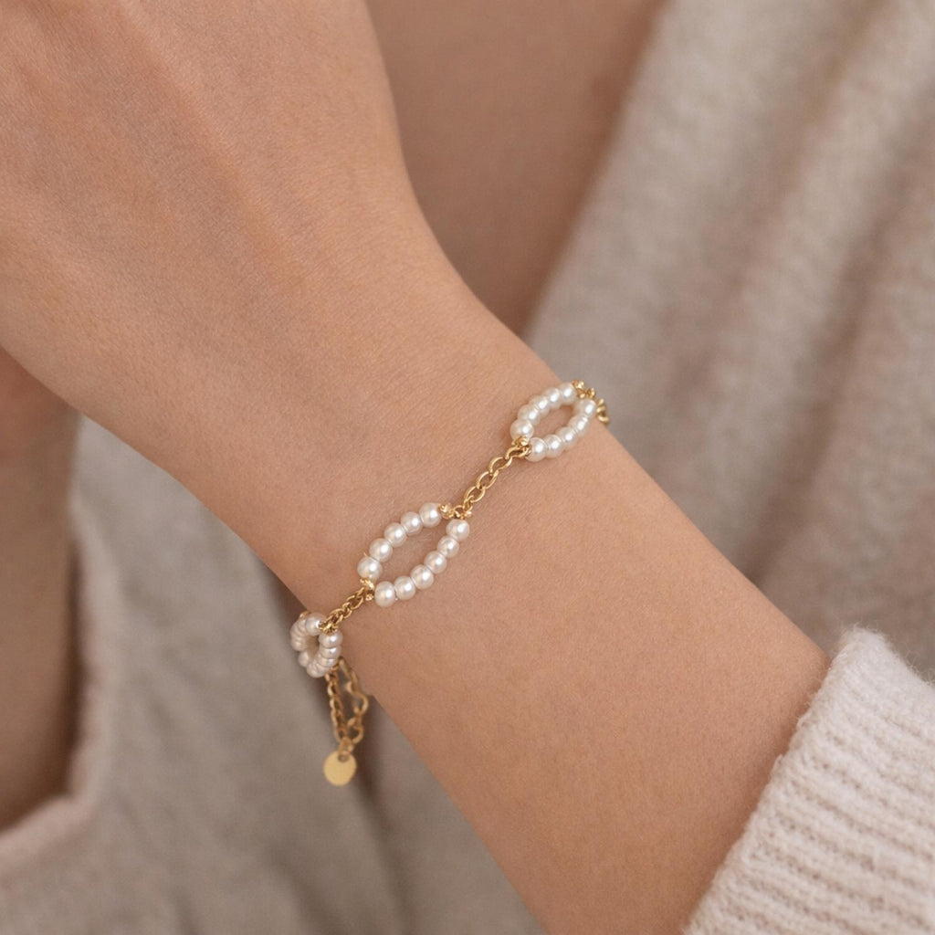 Bracelet Maillons Perlés Eclat Paris Acier Inoxydable