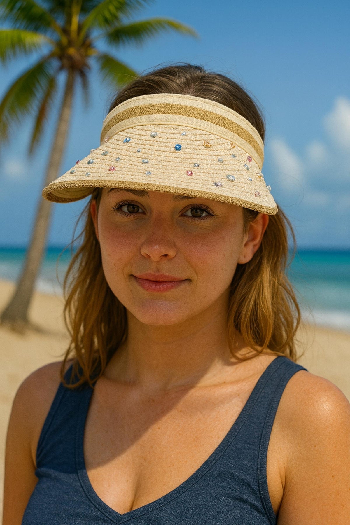 Casquette femme pierres multicolores Modèle Gemme