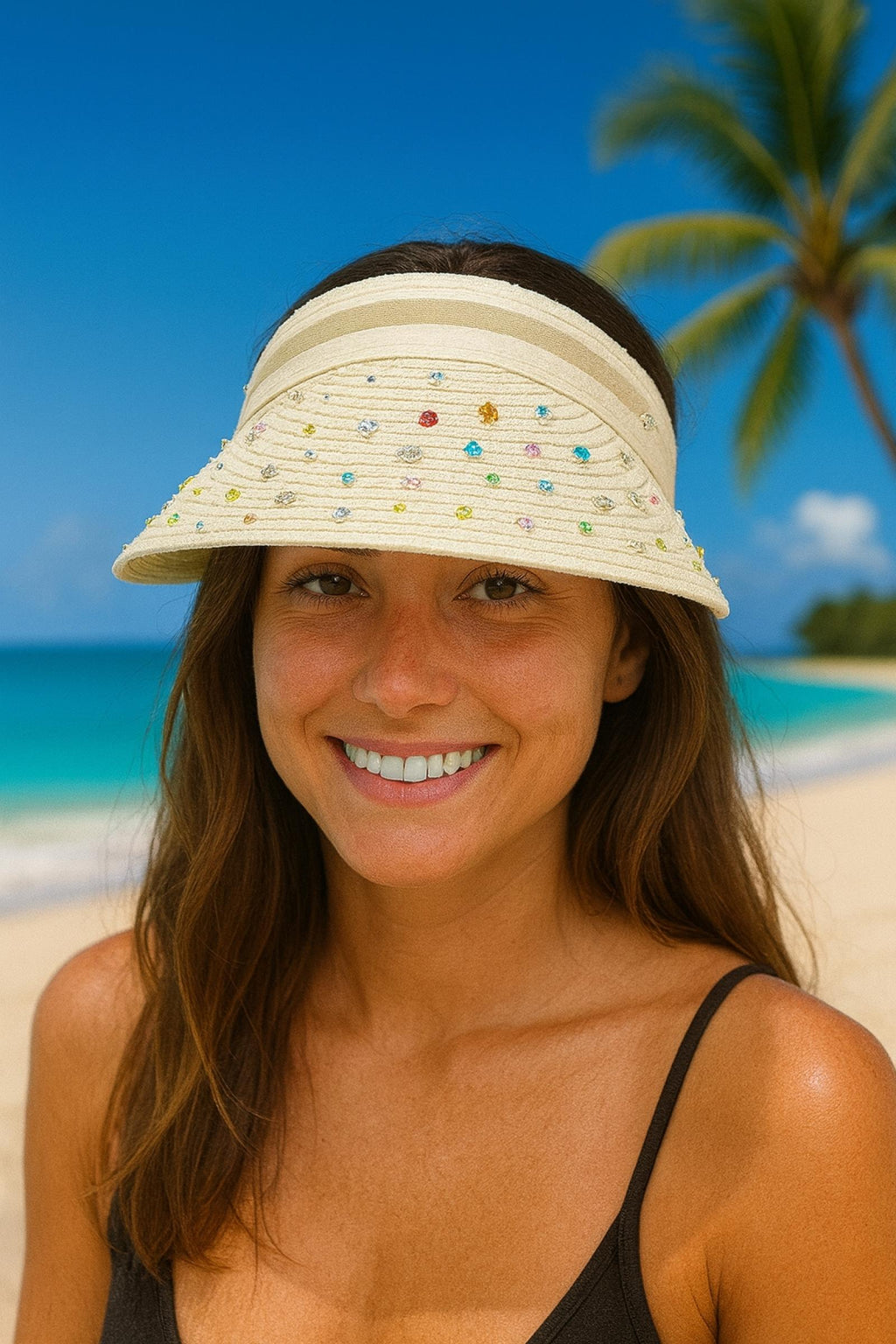 Casquette femme pierres multicolores Modèle Gemme - vue 3