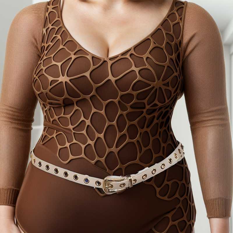 Ceinture Grande Taille THALIA beige du 48 au 64 - Santa Mode - vue 2
