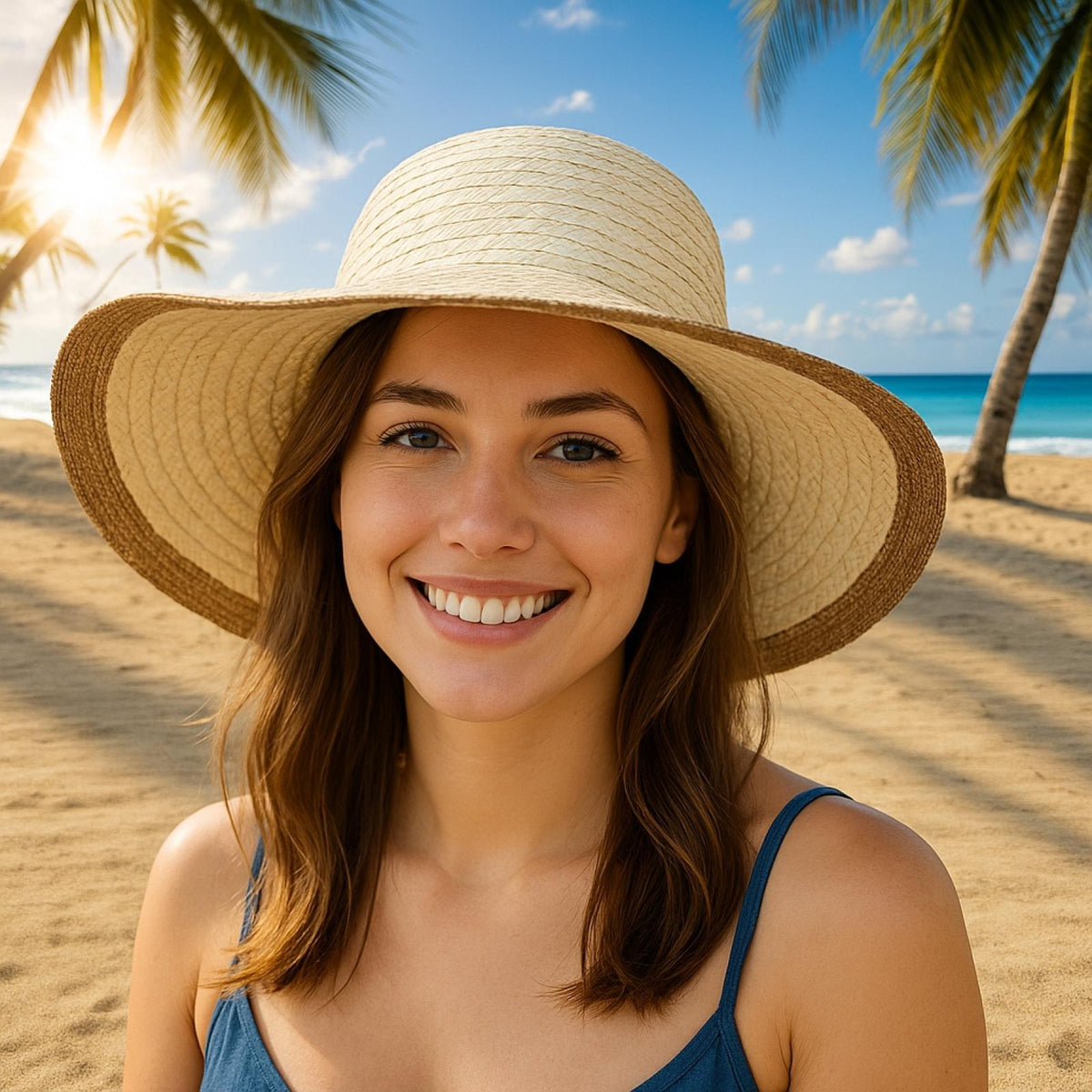 Chapeau de soleil à large bord Modèle Lombok - Santa Mode