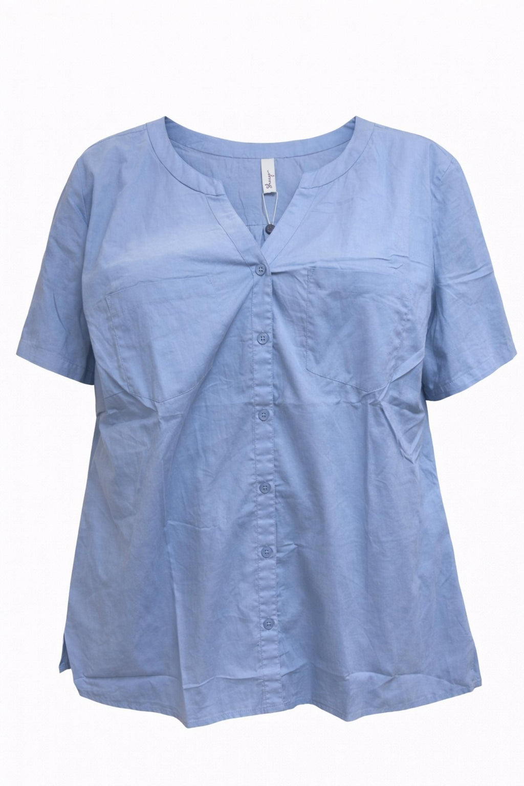 Chemise bleu ciel froncée Modèle Régina - Santa Mode - vue 2