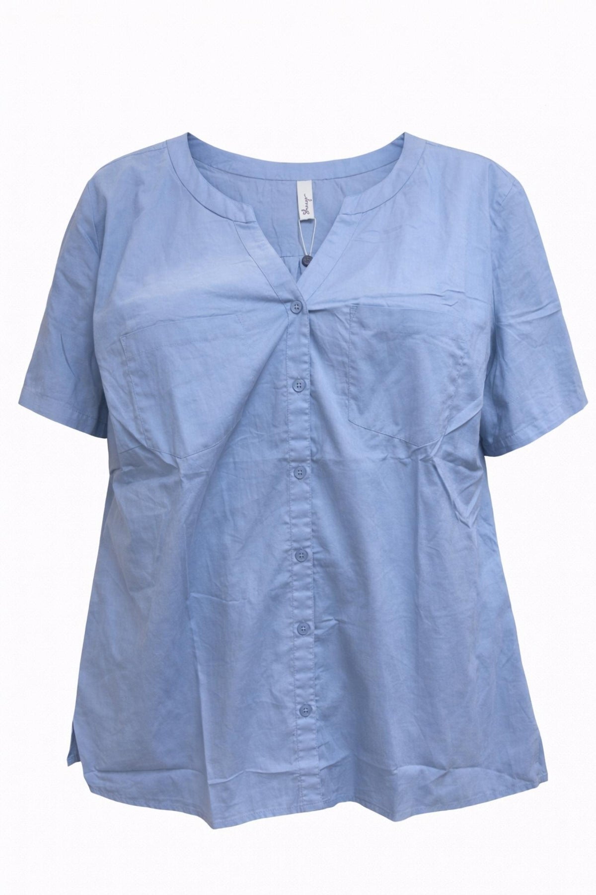Chemise bleu ciel froncée Modèle Régina - Santa Mode - vue 2