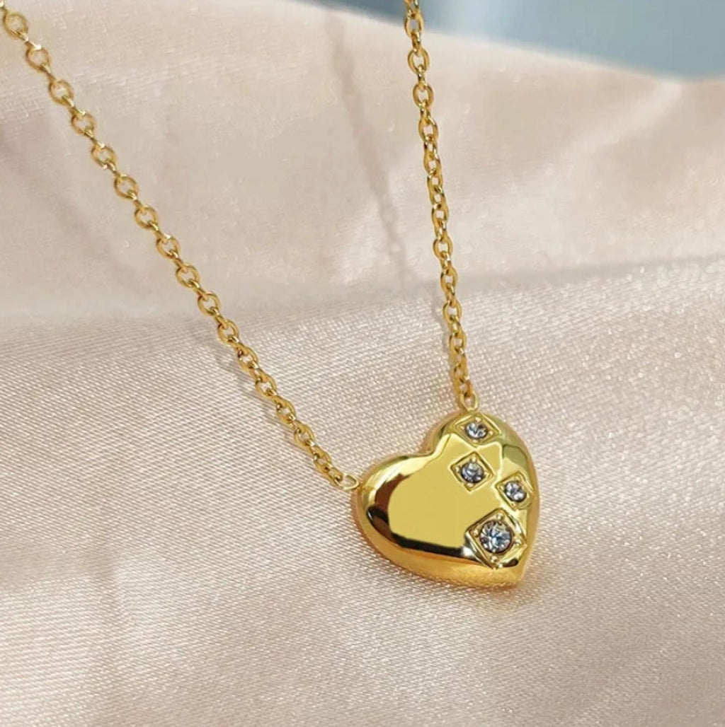 Collier cœur doré - vue 2