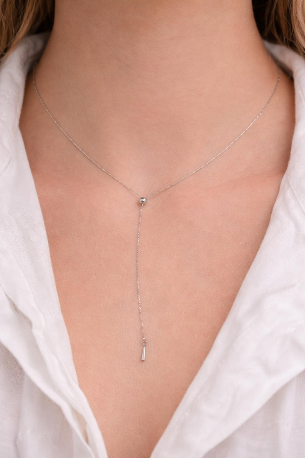 Collier Fine Chaîne Argentée Ajustable