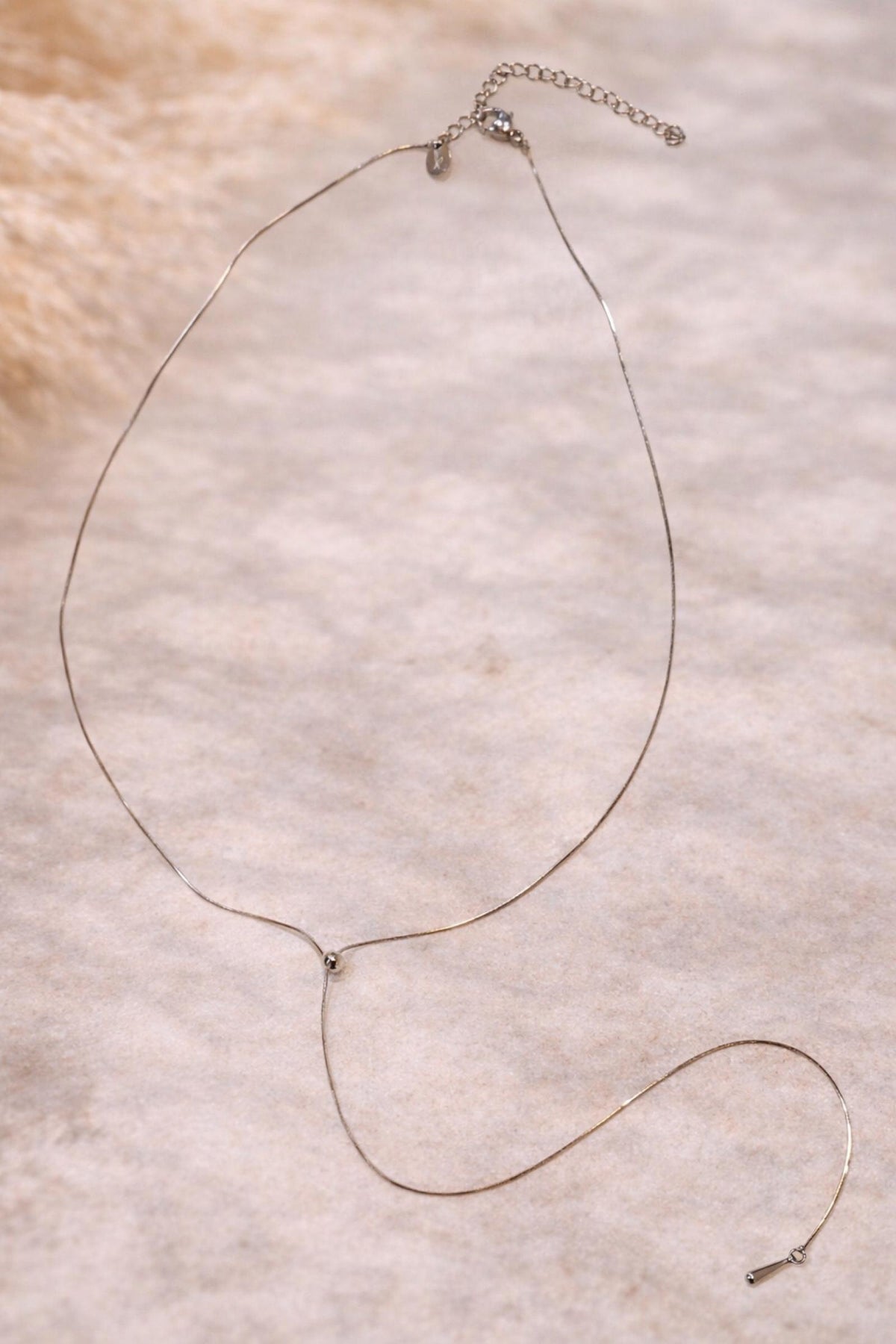 Collier Fine Chaîne Argentée Ajustable - vue 2