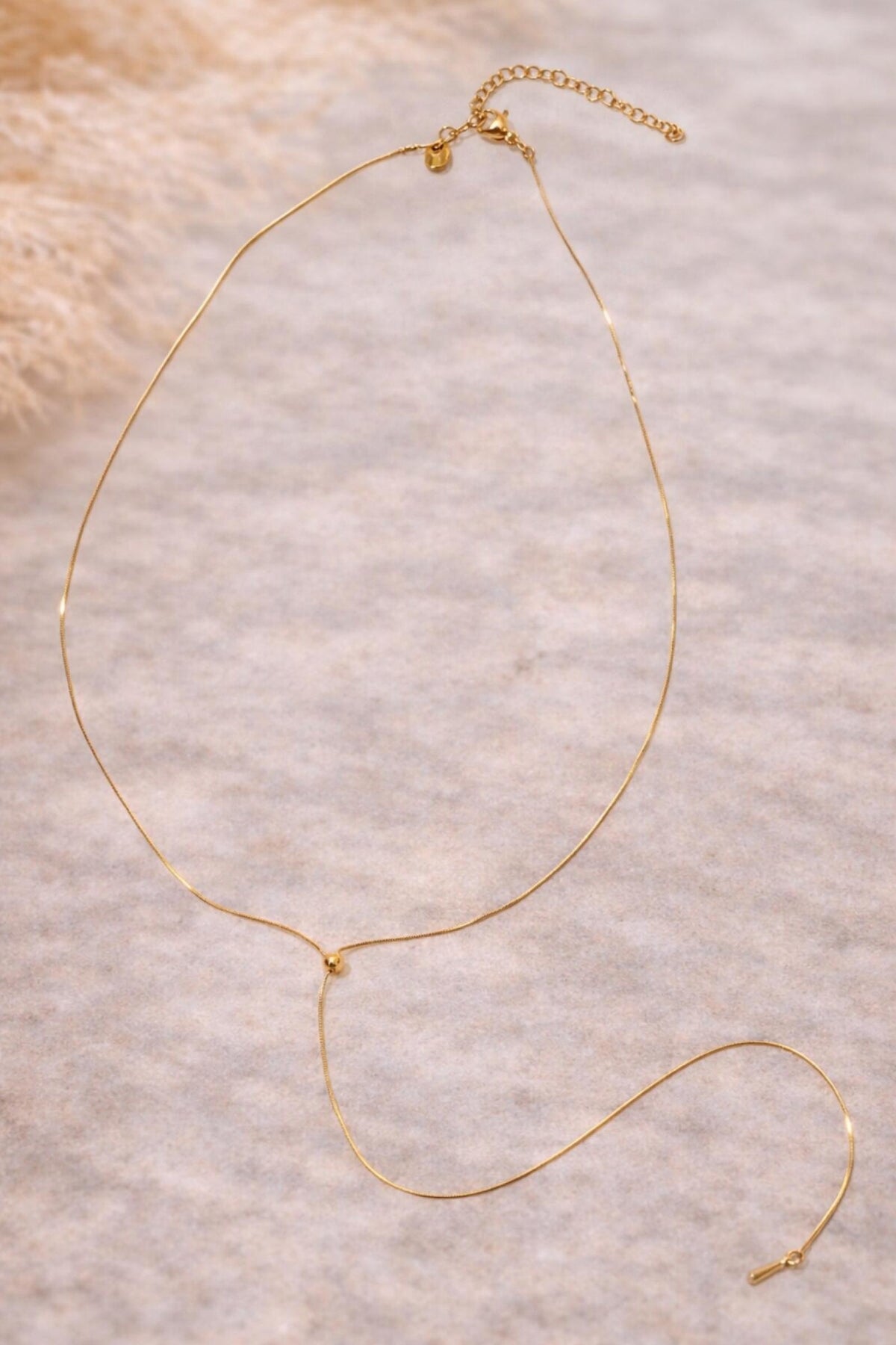 Collier fine chaîne dorée ajustable - vue 2