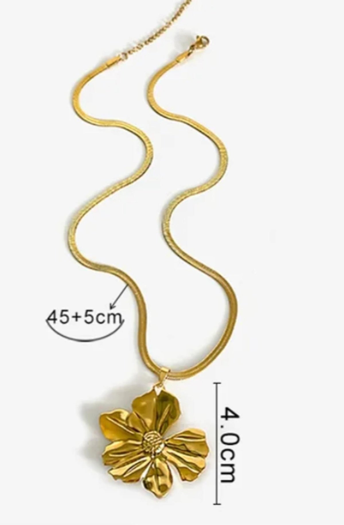 Collier fleur doré - vue 3