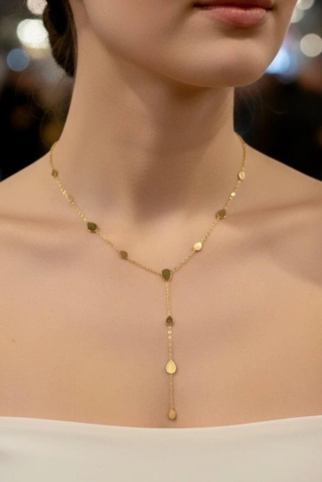 Collier Goutte Dorée acier inoxydable
