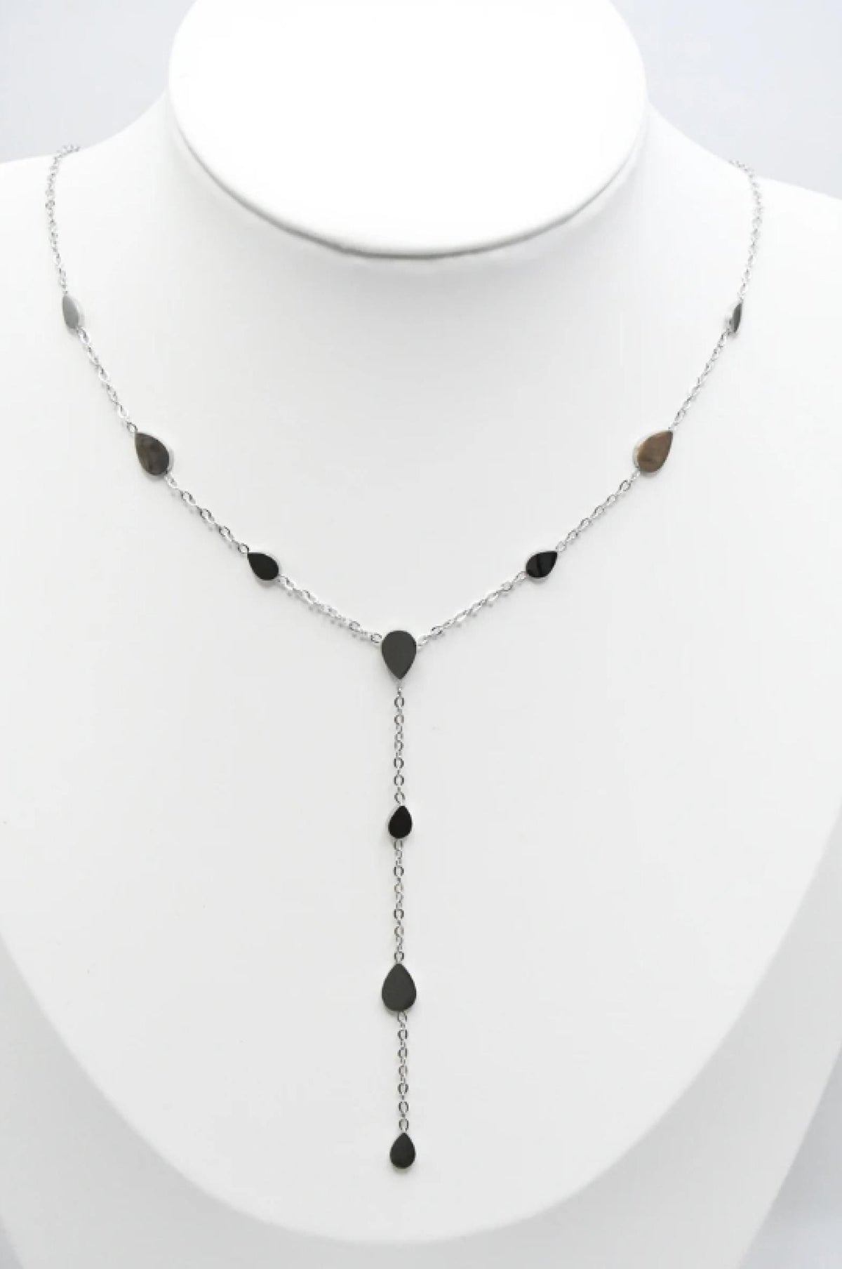 Collier Goutte Noire acier inoxydable