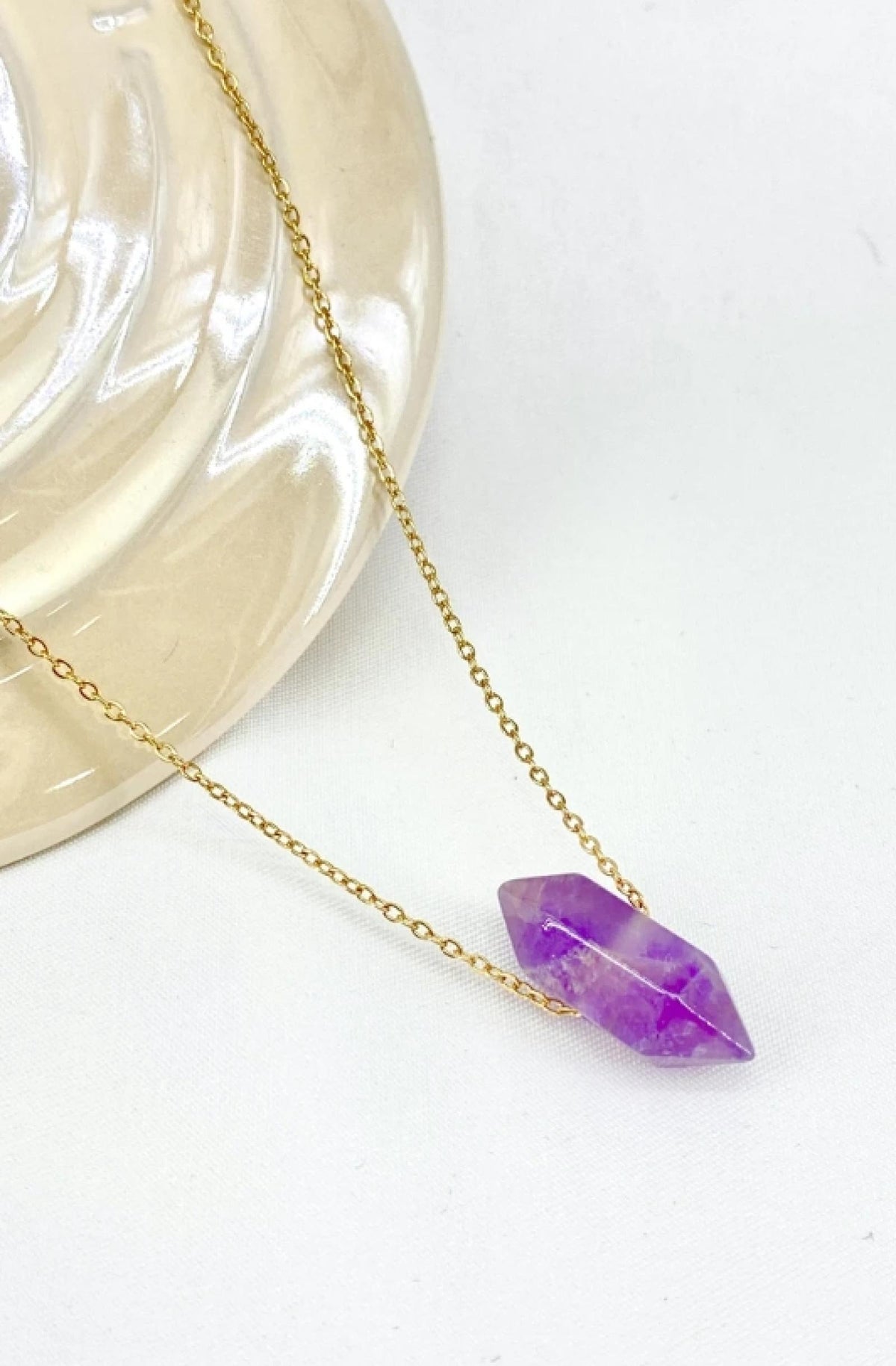 Collier Pendentif Purple Acier Inoxydable