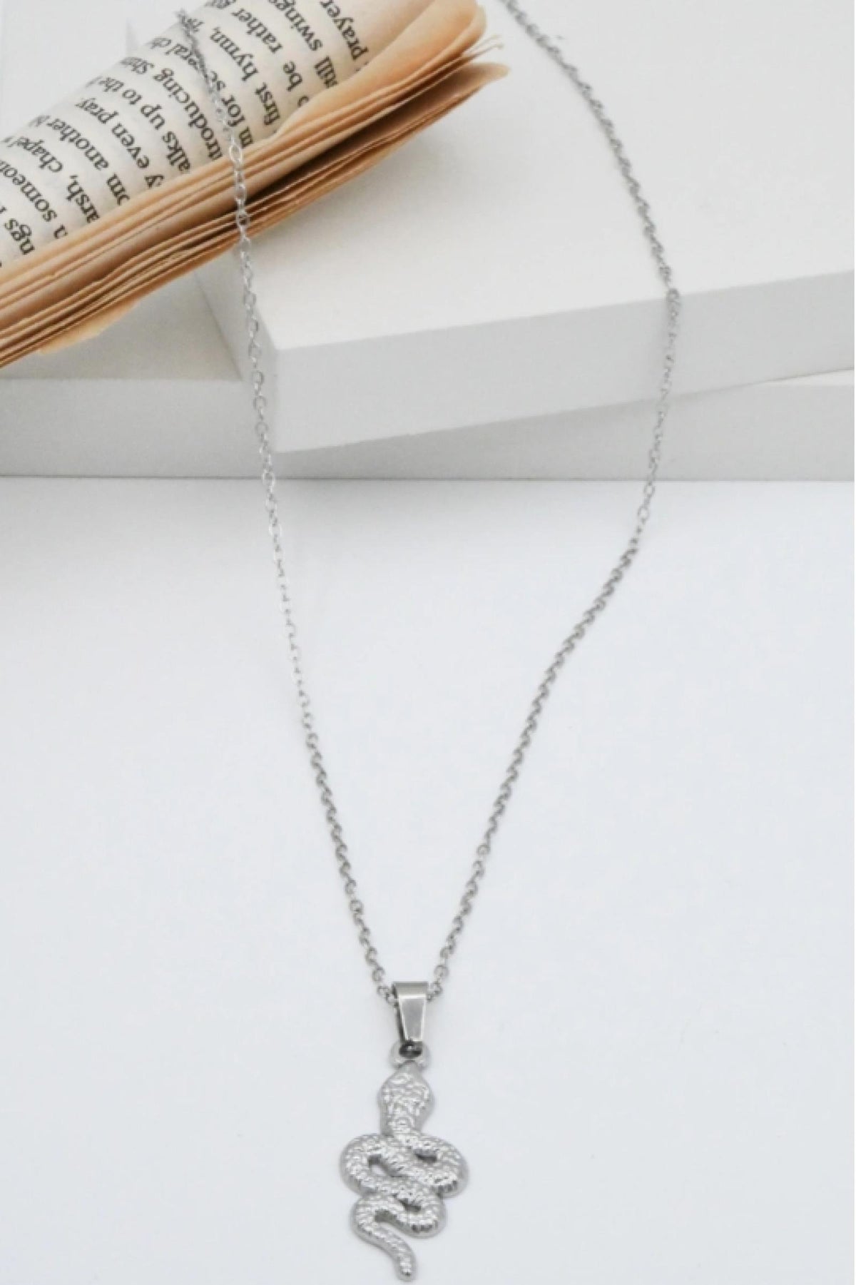 Collier Serpent Argenté acier inoxydable