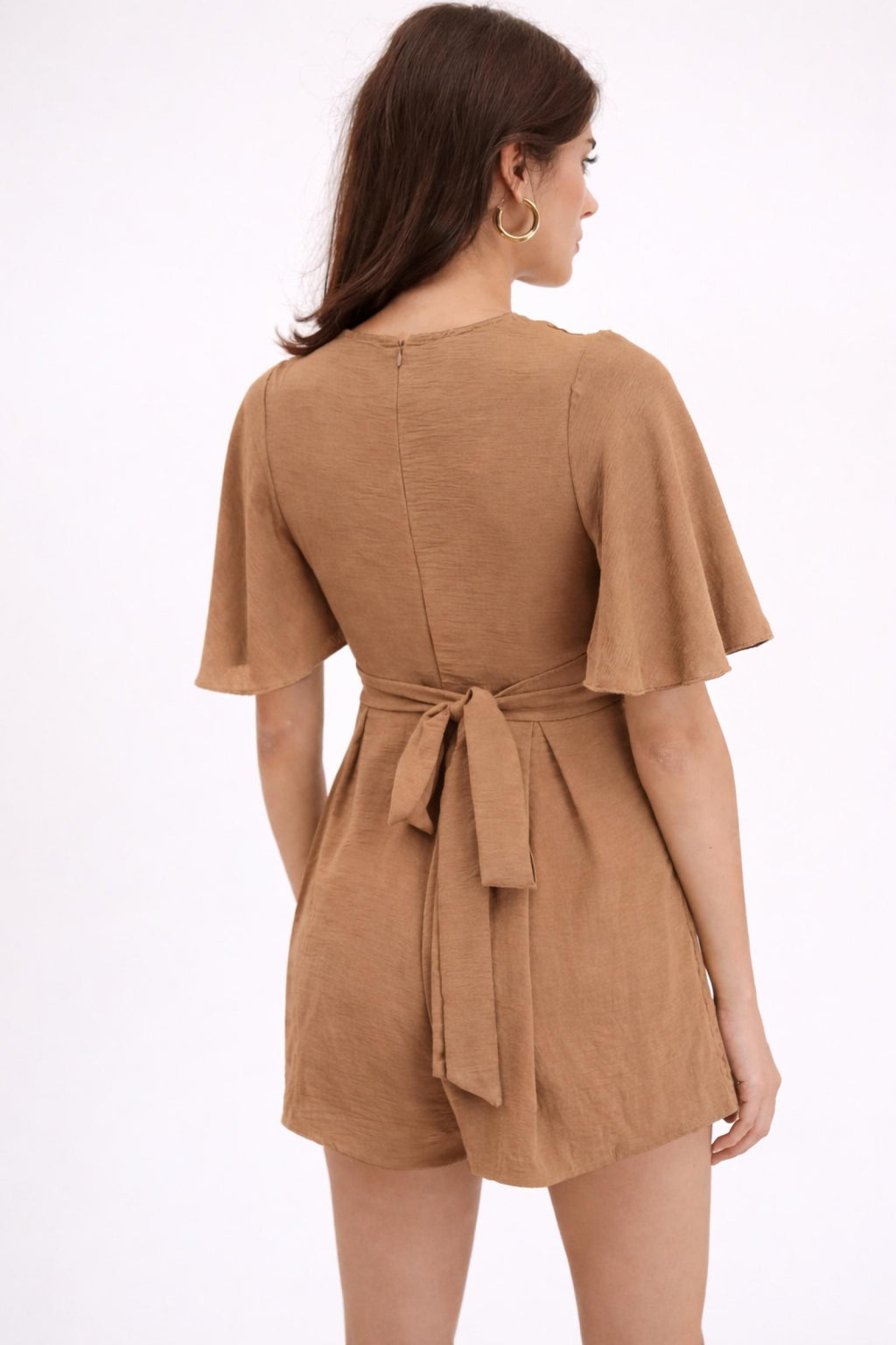 Combinaison femme courte camel - Modèle Genova - Santa Mode - vue 3