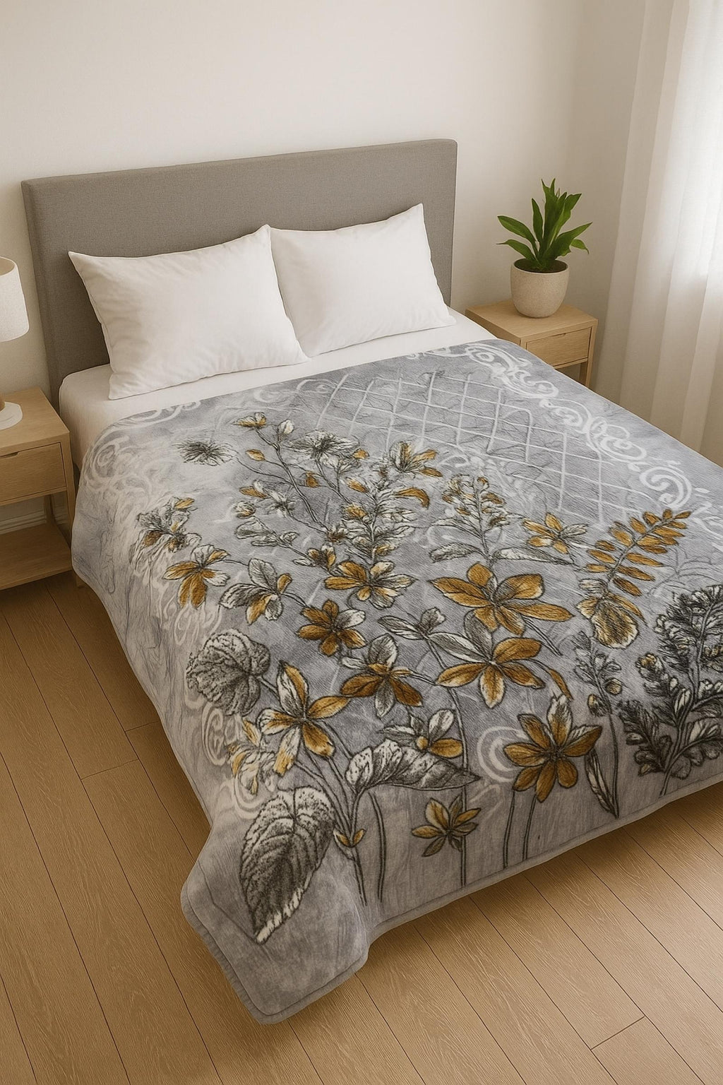 Couverture Prémium Tournesol Grey en Velour