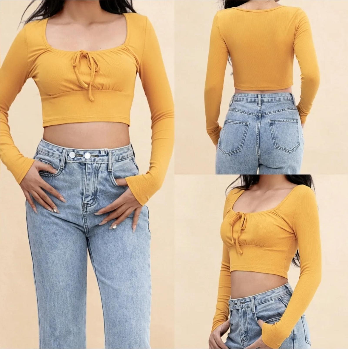 Crop top côtelé cuivre Modèle Anéa - Santa Mode