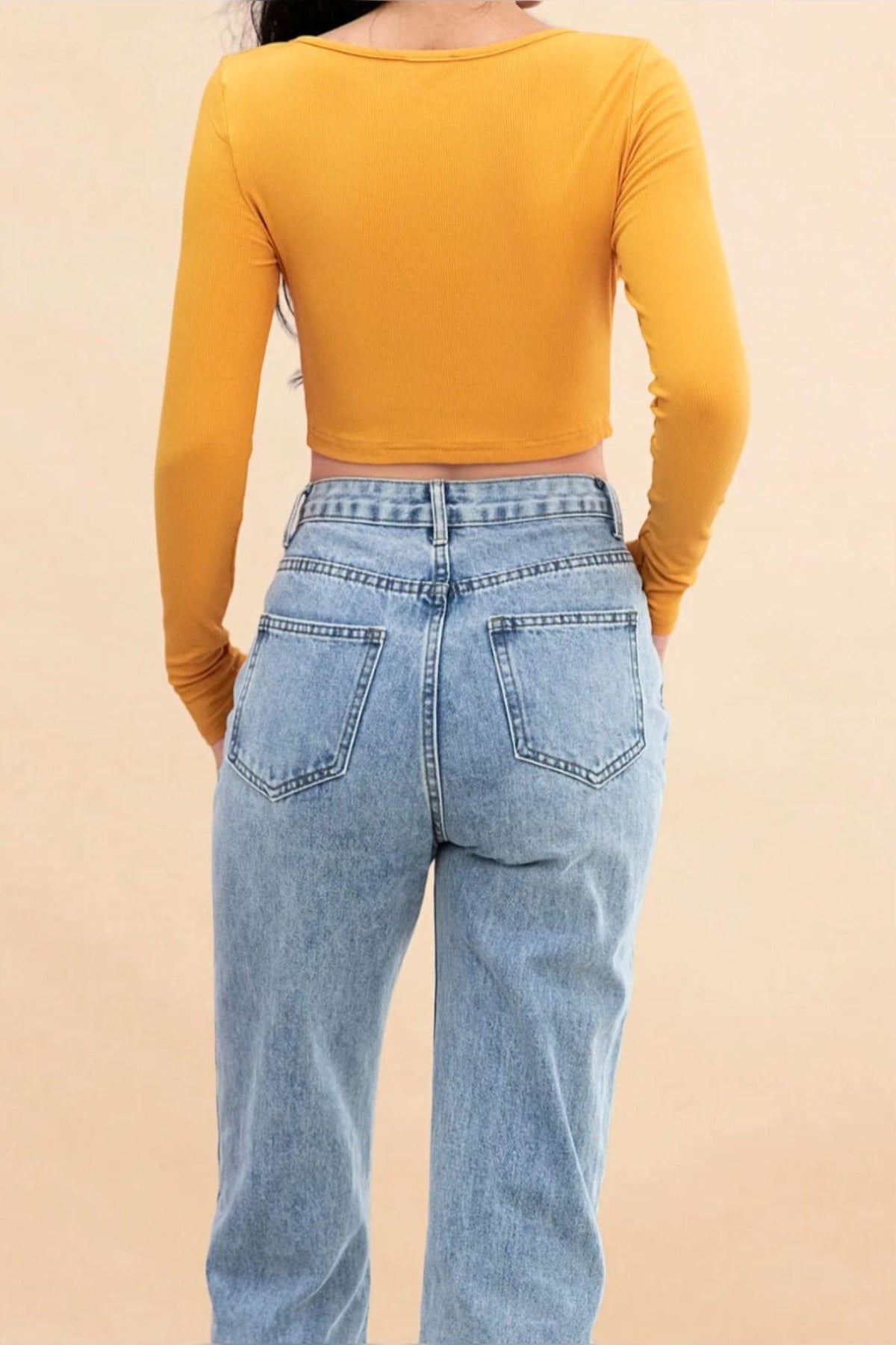 Crop top côtelé cuivre Modèle Anéa - Santa Mode - vue 4