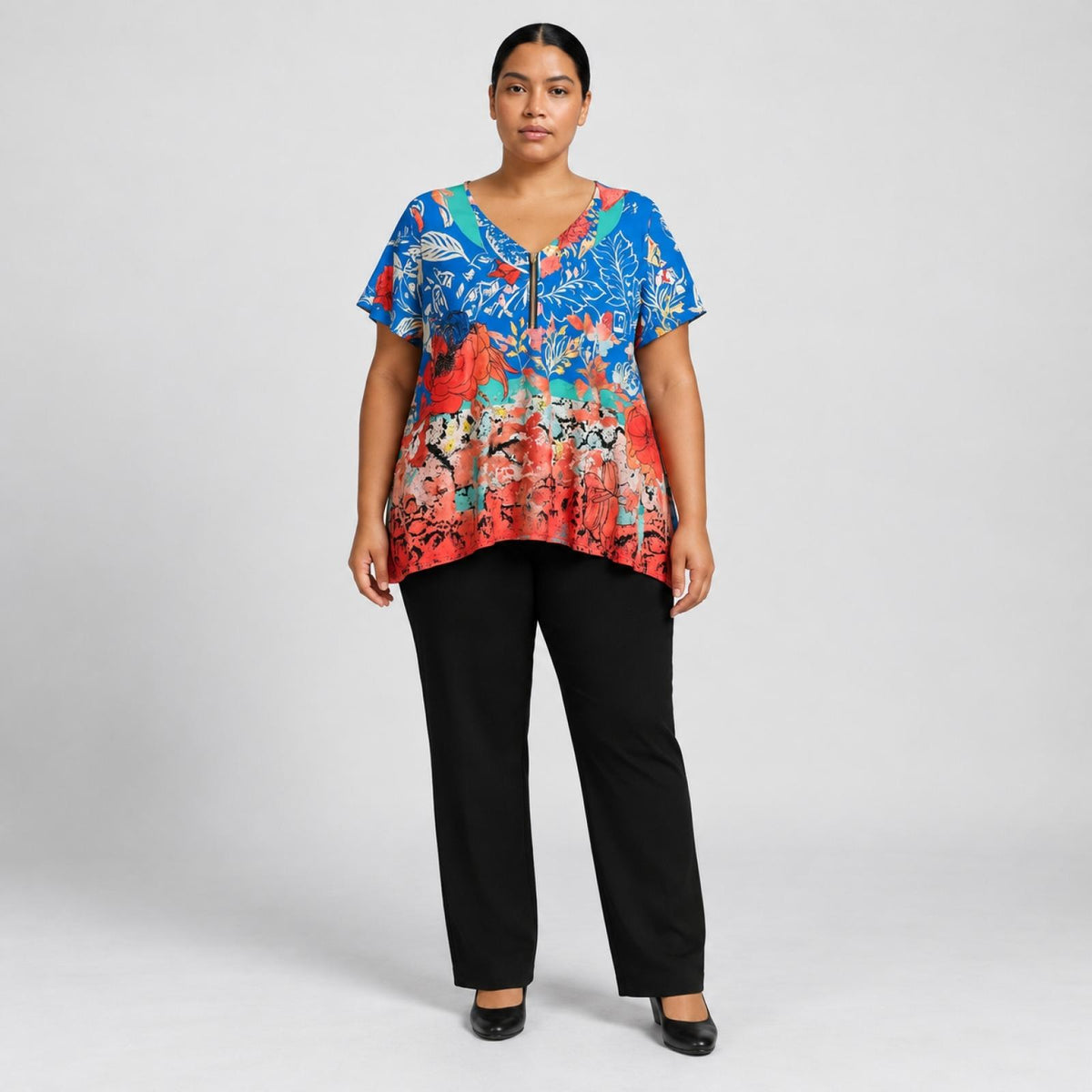 Débardeur femme bleu et orange Modèle Newcastle