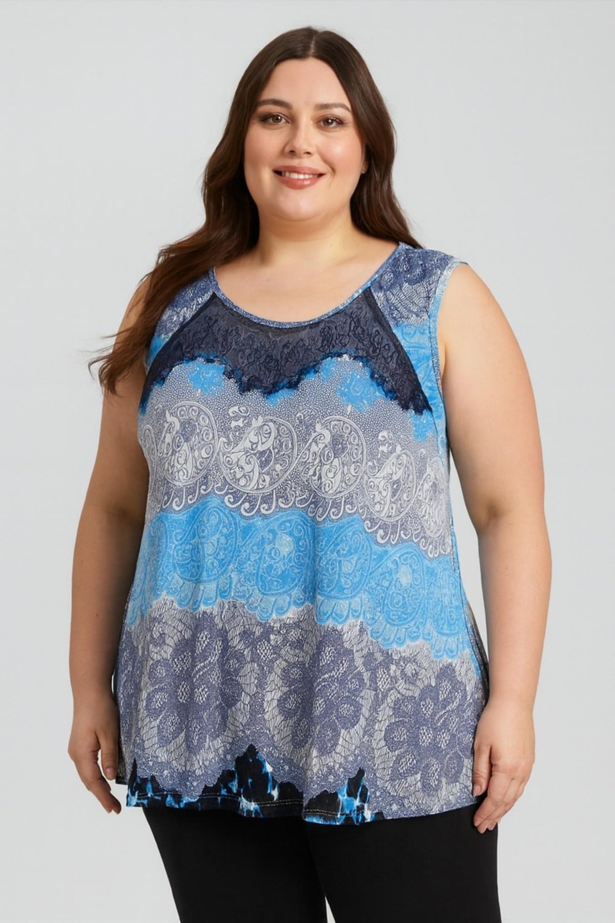 Débardeur femme bleu Modèle Elowen - Santa Mode