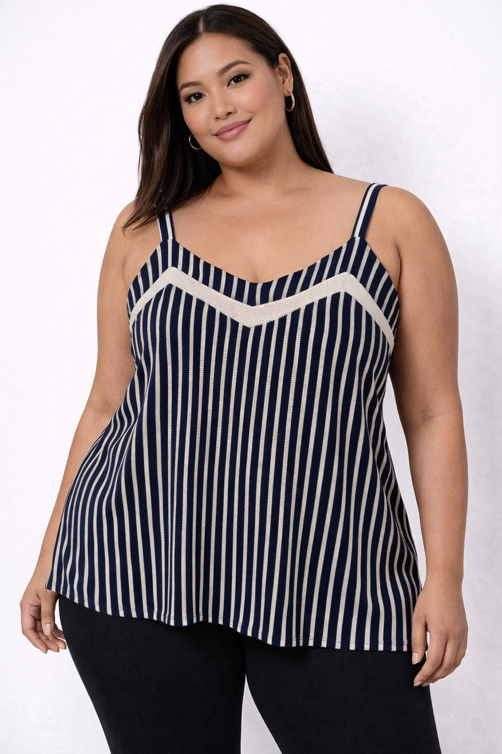Débardeur femme grandes tailles rayé Modèle Laura - Santa Mode