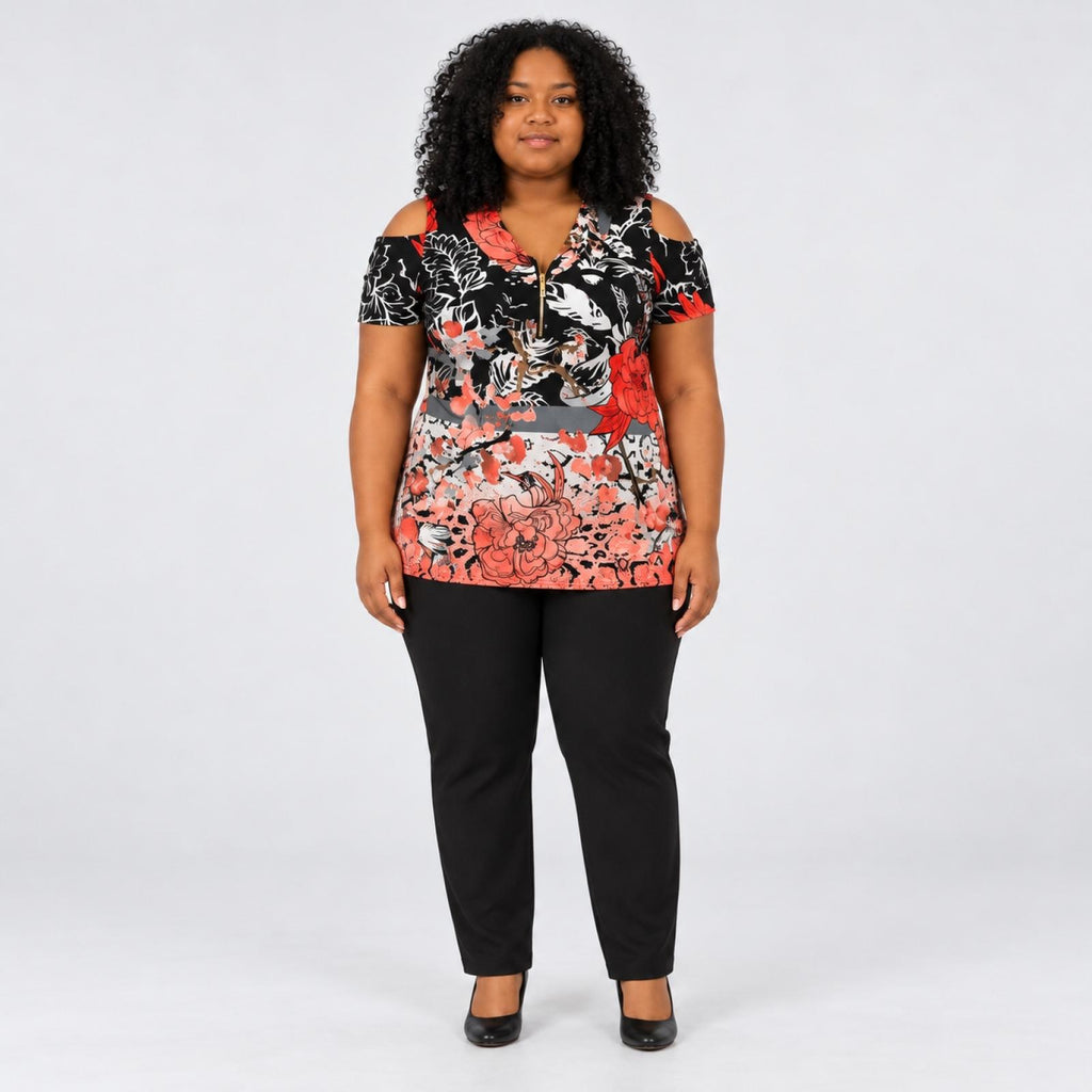 Débardeur femme noir et rouge Modèle Newcastle