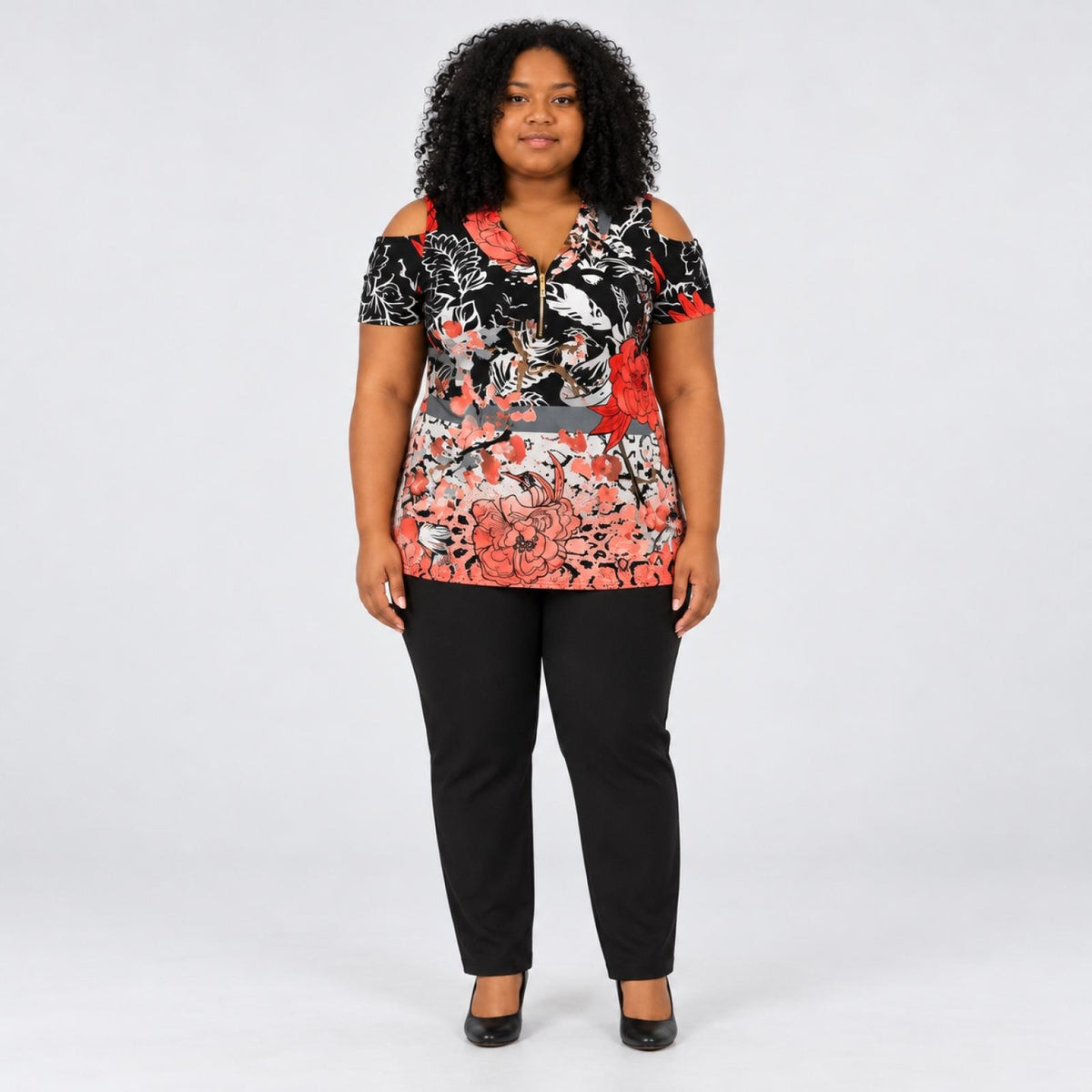 Débardeur femme noir et rouge Modèle Newcastle