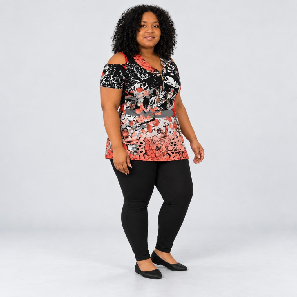 Débardeur femme noir et rouge Modèle Newcastle - vue 4