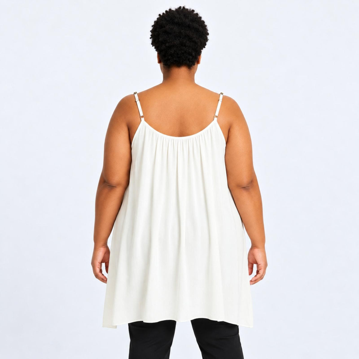 Débardeur grandes tailles blanc Modèle Séraphine - vue 2