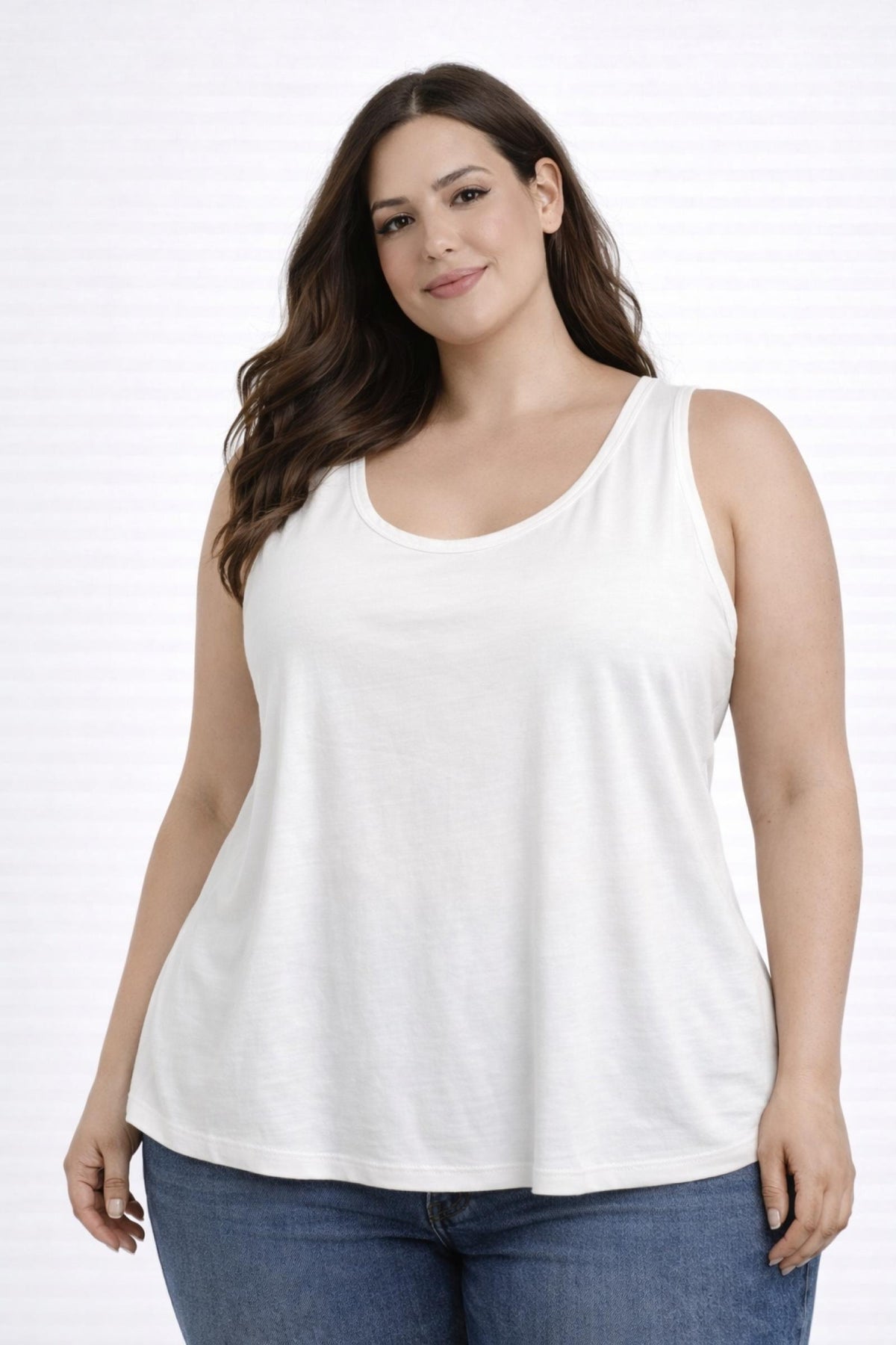 Débardeur grandes tailles blanc Modèle Sophia - Santa Mode