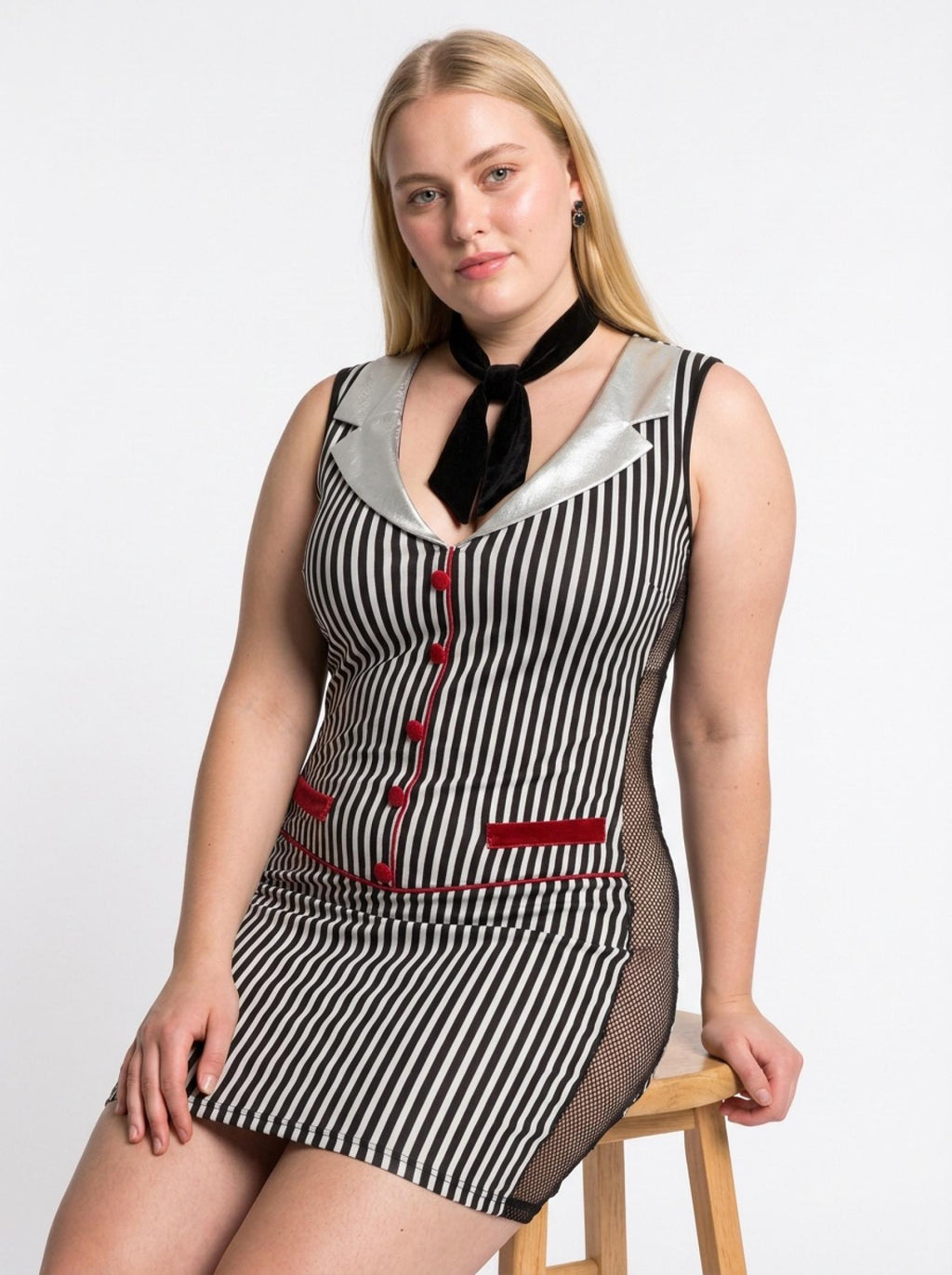 Déguisement sexy rayé noir et blanc Modèle Mandy