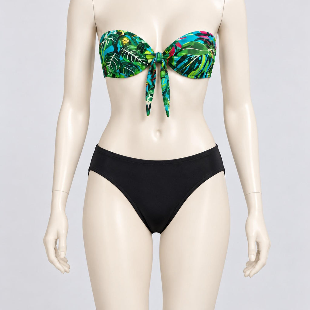 Ensemble 3 pièces bikini et pantalon transparent noir Modèle Mai-Li - vue 11